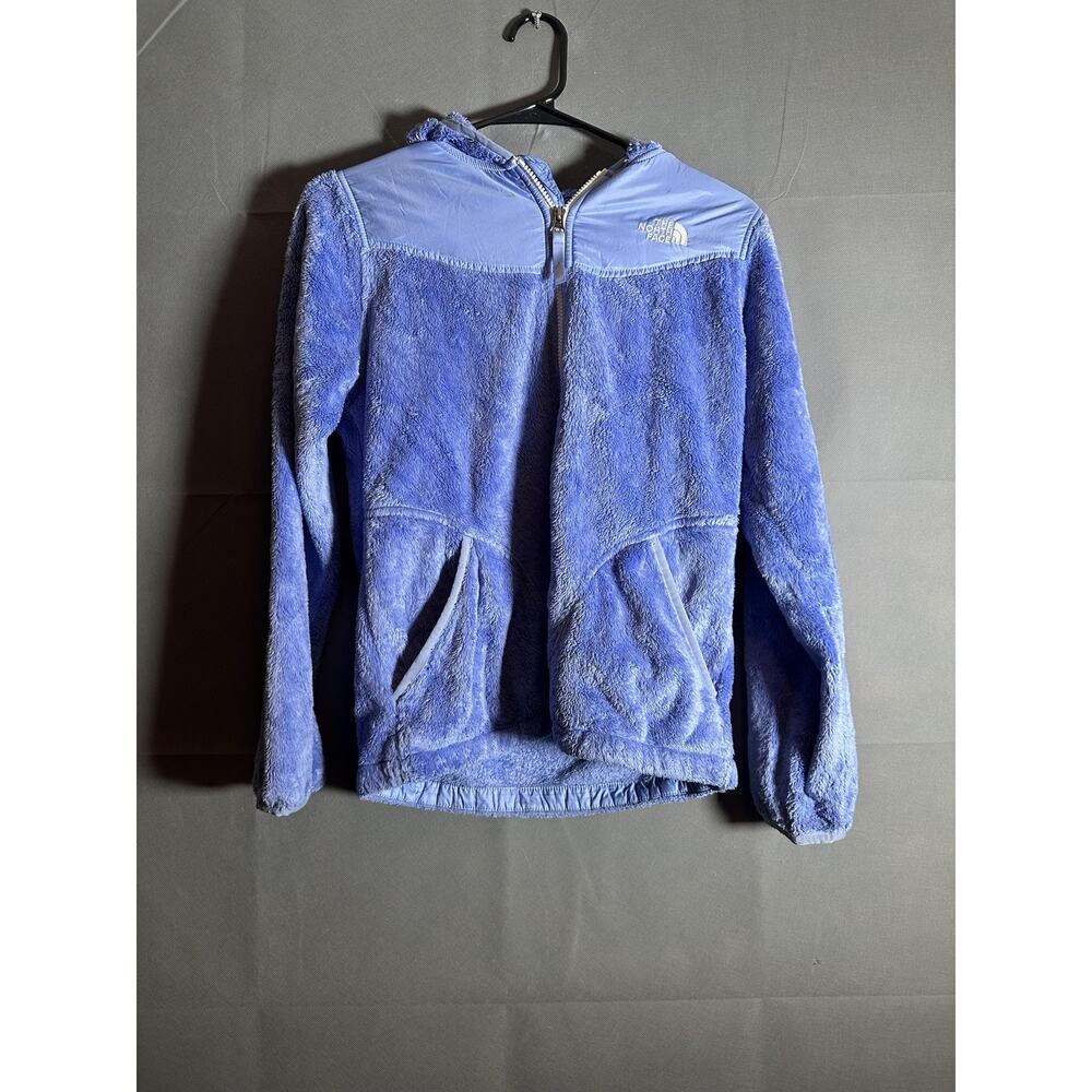 North Face Jacket Girls XL 18 Purple Fleece Hooded Full Zip Outdoor Youth Warm